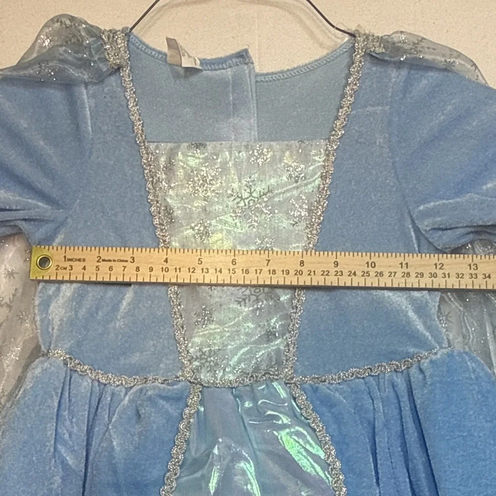 Girls Princess Costume Dress w/ removable Cape Size 6/8Y Blue/Silver medieval